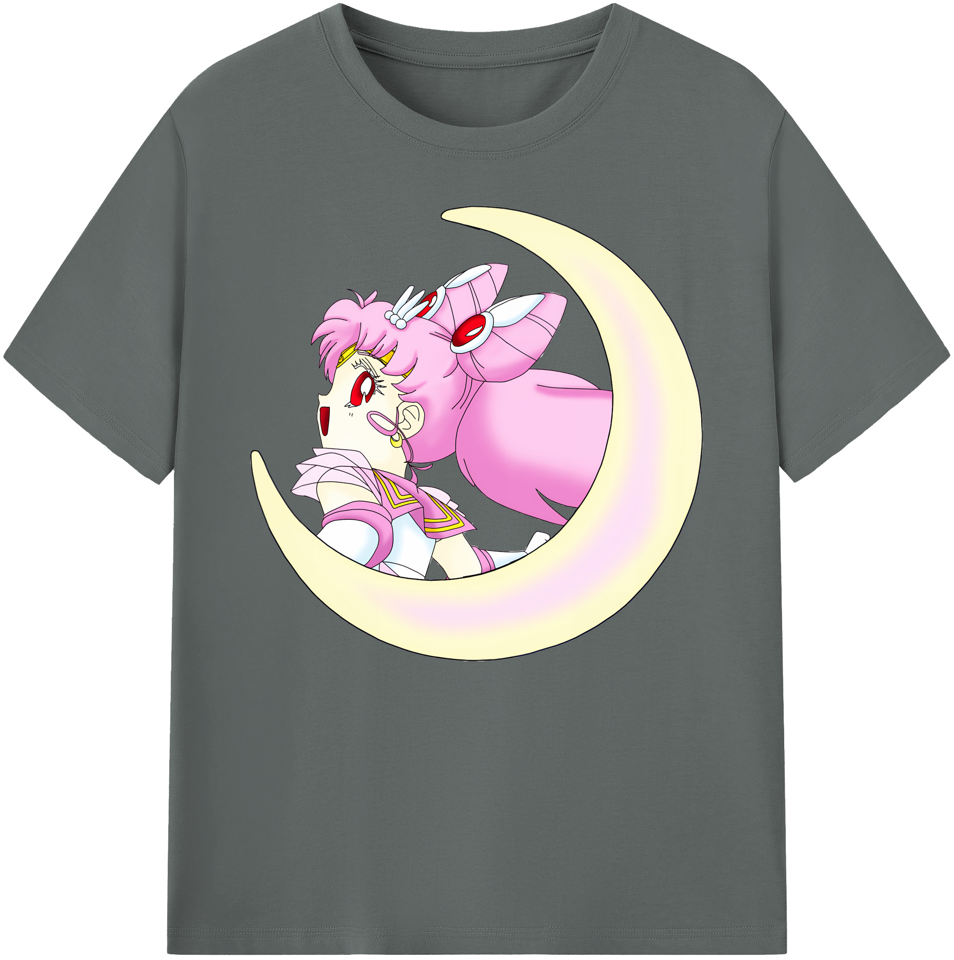 （画像用） 美少女戦士セーラームーン ちびうさ Sailor Moon Chibiusa Tsukino Usagi Small Lady Serenity 綿100％ メンズ半袖Tシャツ｜肌触りやわらか＆通気性